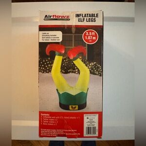 Inflatable Elf Legs - Yellow & Green Holiday Decoration Indoor/Outdoor